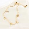 AG 14K Gold-Plated Stainless Steel Bead Chain Love My Letter Anklet Unisex Trendy Anti-Allergy Fashion Wedding