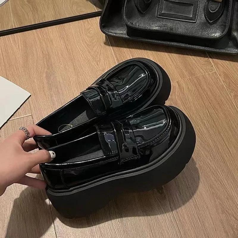 

Женские мокасины, британский стиль, оксфорды, модис, черные криперы, летние, элегантные, кожаные, новые, слип 35