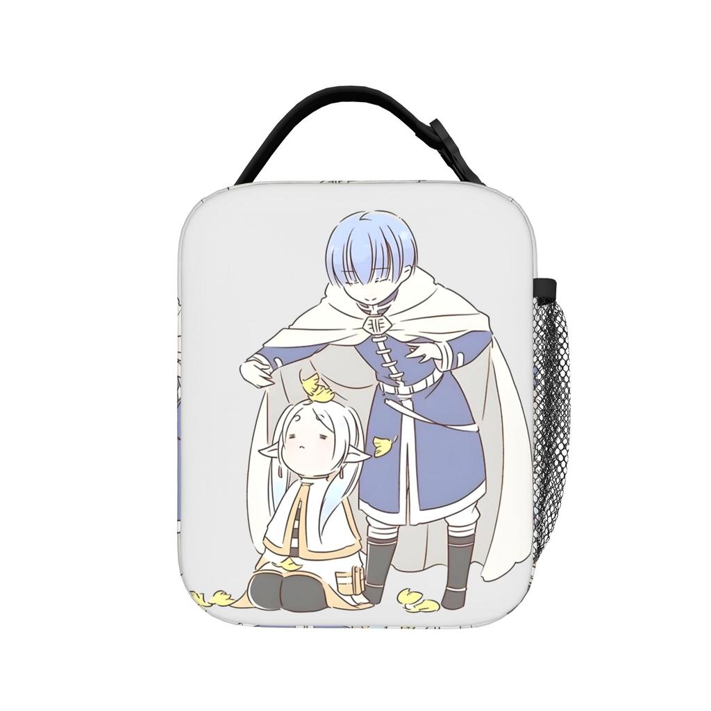 Frieren Manga Insulated Lunch Bags Portable Magician Reusable Thermal Bag Tote Lunch Box Beach Travel Men Women