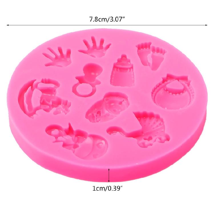 Tema Chá de Bebê Mini Bolo Molde de Fondant Conjunto de Moldes de Silicone para Doces Bolo de Doce