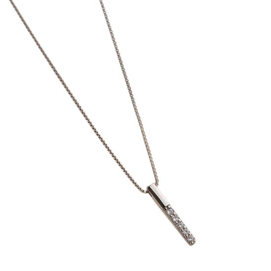 Simple Party Necklace Strip Shape Female Inlaid Rhinestone