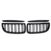 Pair Gloss Black Line Slat Kidney Front Grille For BMW E90 E91 4 Door 2005-2008