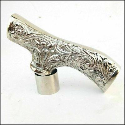 11 cm Gümüş Stil Katı Pirinç Sadece Yürüyüş Bastonları İçin Sap
