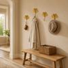 4pcs Ginkgo Leaf Shaped Wall Hanging Hooks Kitchen Hanging Hooks  For Housewarming Gifting
