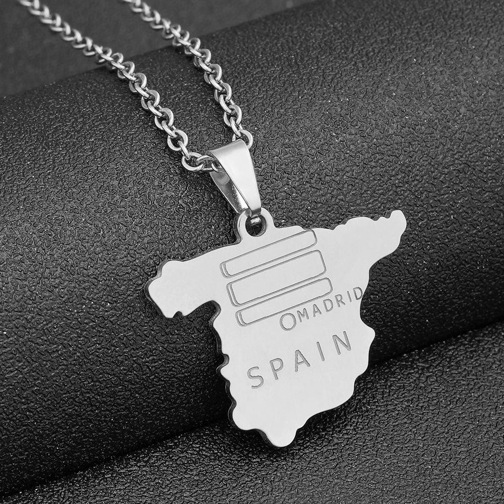 Hot-Selling Geometric Ethnic Style Stainless Steel Necklace with Spain Pendant for Couples