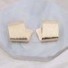 Metal Fold Asymmetry Square Earrings for Women Golden Silver Zinc Alloy Geometry European Brief Drop Earrings Jewelry Gift
