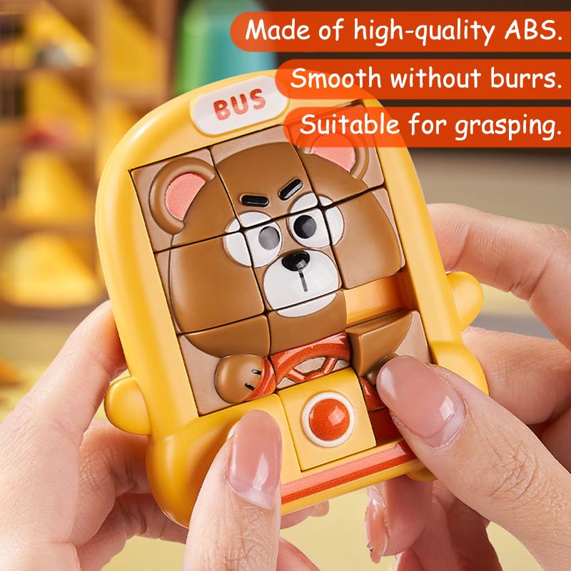 Children Cartoon Animal Slide Puzzles Toys Logical Thinking Training Challenges Intellectual 3D Puzzles Sensory Game Travel Toys