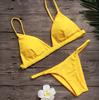 Women's Swimsuit Solid Color Triangle Bag Sexy Bikini Side Tie Two-Piece Swimsuit Beachwear Bathing Suits