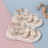 Girls Open Toe Sandals Summer Bowknot Design Adjustable Buckle Strap Comfortable Sole Lightweight Beach Shoes for Kids