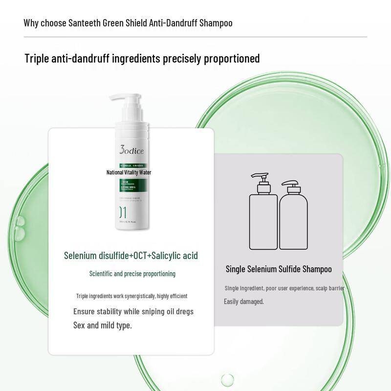 3odice Green Shield Men's Anti-Dandruff Oil Control Shampoo