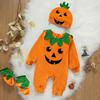 2025 Halloween Pumpkin Long Sleeve Baby Onesie Romper