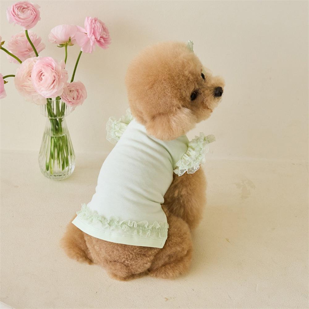 Flying Sleeve Pet Summer Vest Lace Pet Dress Pet Supplies Dog Clothes Spring