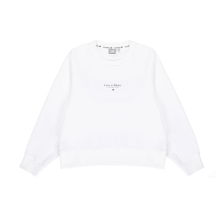 (WMNS) New Balance Casual Sports Alphabet Printing Pullover Round Neck White Hoodie Women s 5CC13022-WT L