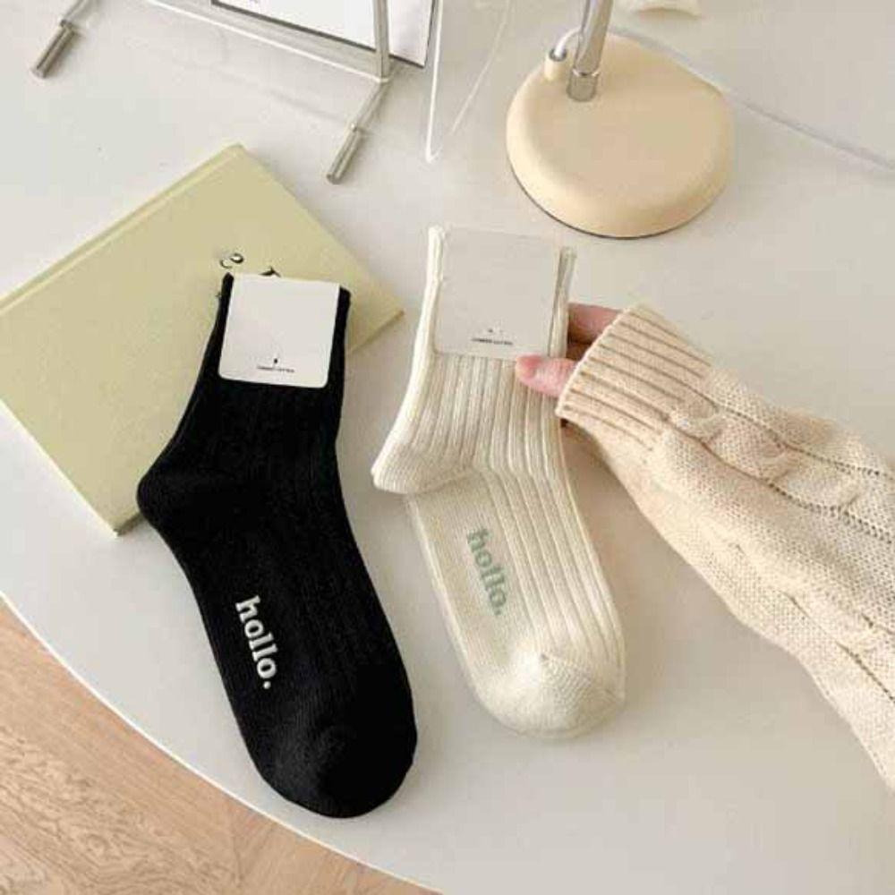 10Pairs Breathable Mid Tube Socks Candy Color Sweet Socks Women Mid-calf Socks  Streetwear