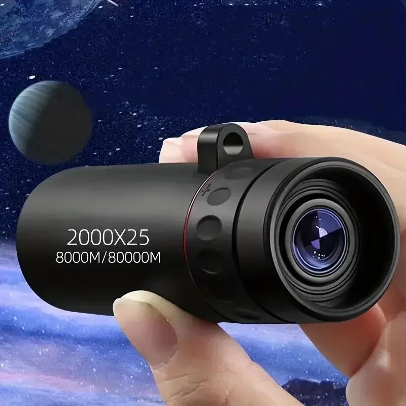 2000X25 Hd Monocular Telescope Mini Portable Mobile Phone Telescope With Holder Outdoor Camping Hunting Birdwatching Telescopes