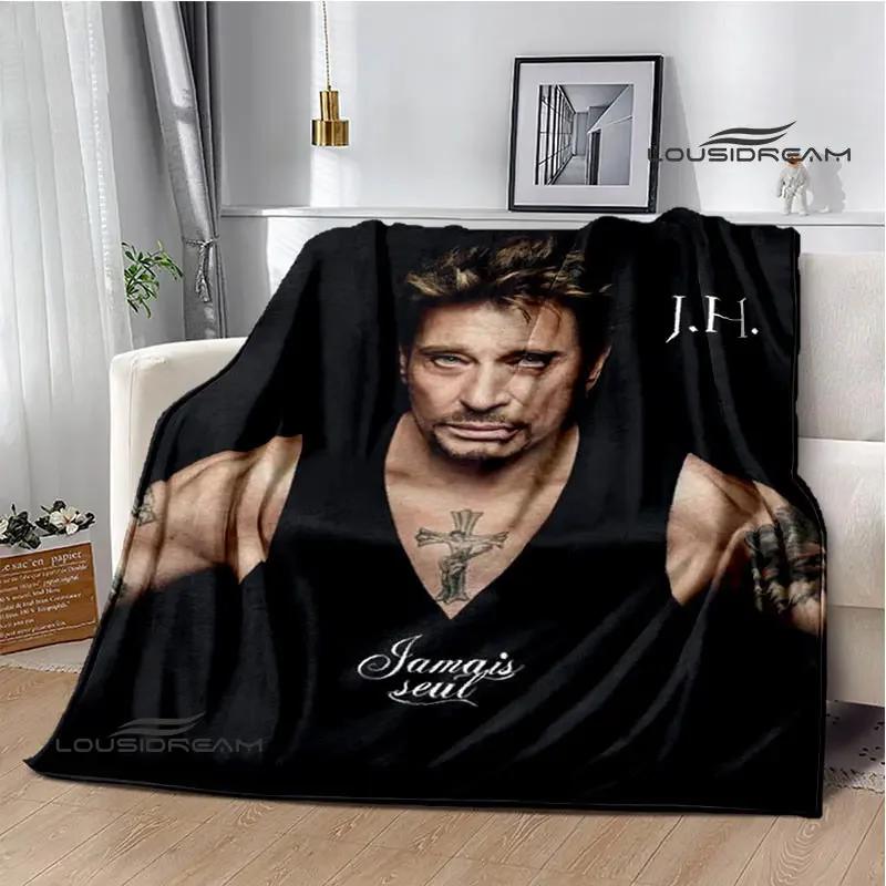 French rock star Johnny Hallyday blanket picnic blanket vintage blanket home travel bed blanket thin blanket birthday gift