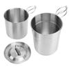 Składane Naczynia Kempingowe Stal Nierdzewna 304 Spożywcza Wielofunkcyjne Przenośne Kubki Kempingowe Kubki Garnki z Pokrywką na Zewnątrz