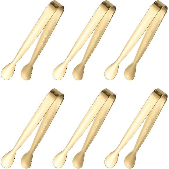 6Pcs Silver Mini Sugger Tongs Small Tongs,Charcuterie Boards Accessories Serving Trays for Tea Parties,Coffee Breaks,or Any Social Gathering.