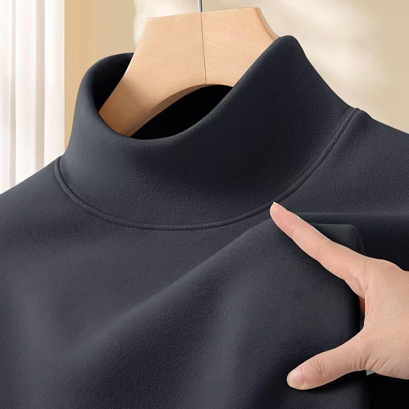 2025 Men's Double-Sided German Velvet Base Layer Shirt: Winter Thickened, Fleece-Lined Long-Sleeve for Warmth in Autumn.