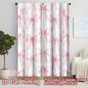 2PCS Digital Printed Curtains, Light Pink Bows Cute Girly Ribbon Pattern, Window Drapes for Living Room Bedroom Home Decoration
