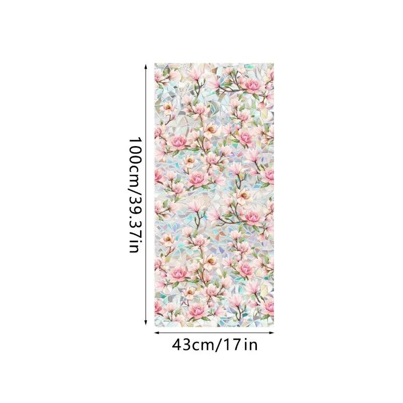 Double-sided Rainbow Design Static Window Privacy Film Colorful Stained Glass Window Film for Privacy Sun Blocking for Windows