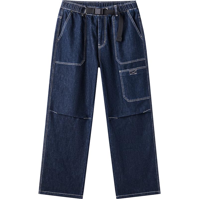 

NVG·YOUNG Мужские весенние джинсы из выстиранного голубого денима свободного прямого кроя 3XL