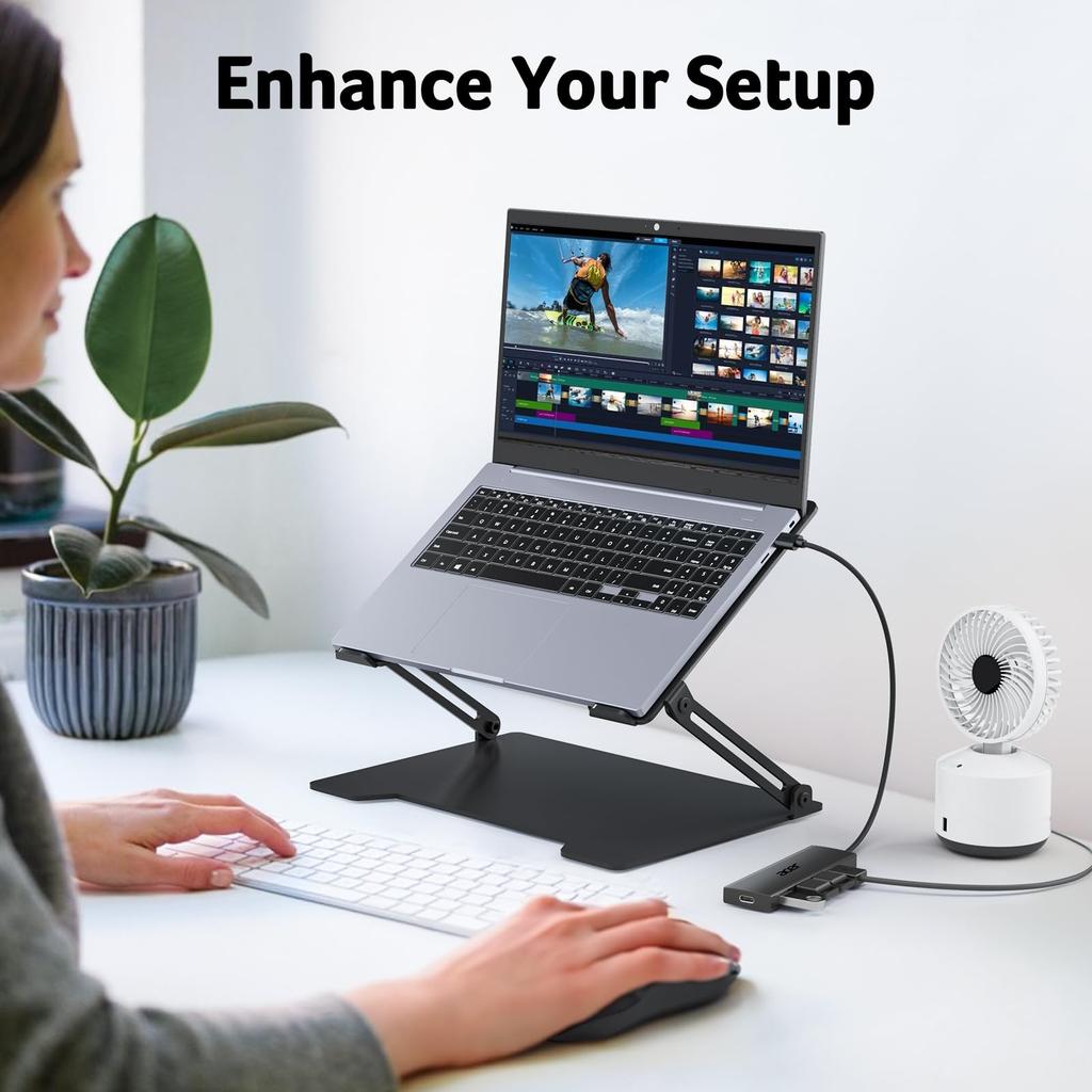 Acer USB Hub 120cm Extension Hub for Expansion and Data and Compatible with and Ideal for Working from and Gaming (4-in-1, 5Gbps) Cable, 4-Port