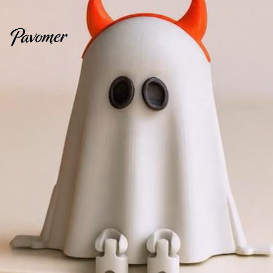 PLA Plastic Ornaments Halloween Desktop Decoration, Movable Wizard Pumpkin Devil Ghost Figurine, 3D Printed Party Supplies for Bookshelf Table