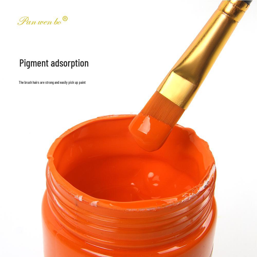 10-Piece Plastic Handle Oil Paint Brush Set for Students
