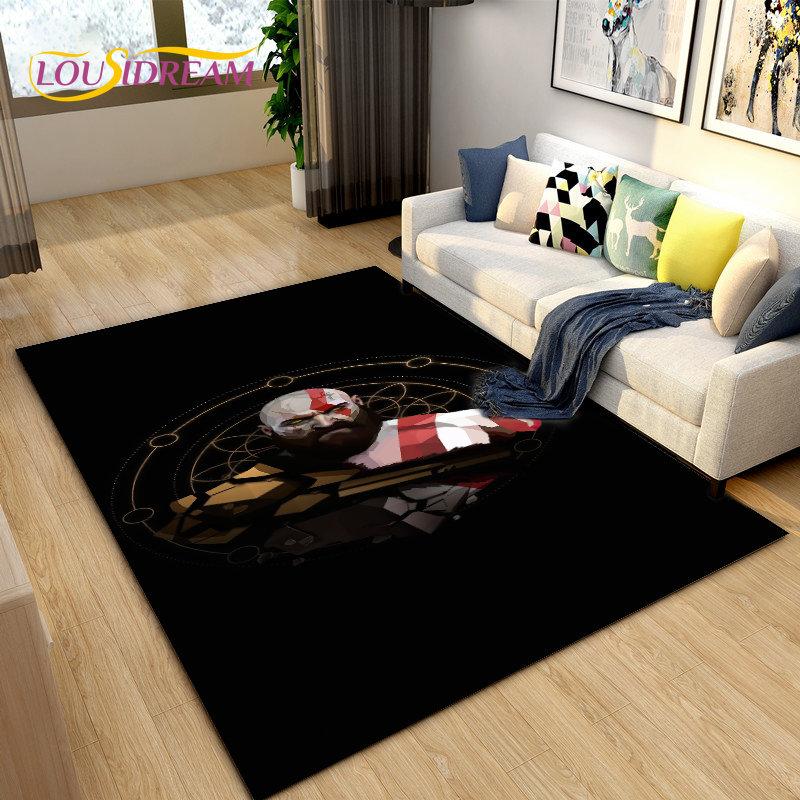 God of War Game Gamer  Area Rug Large,Carpet Rug for Living Room Bedroom Sofa Doormat Decoration,Kids Play  Non-slip Floor Mat