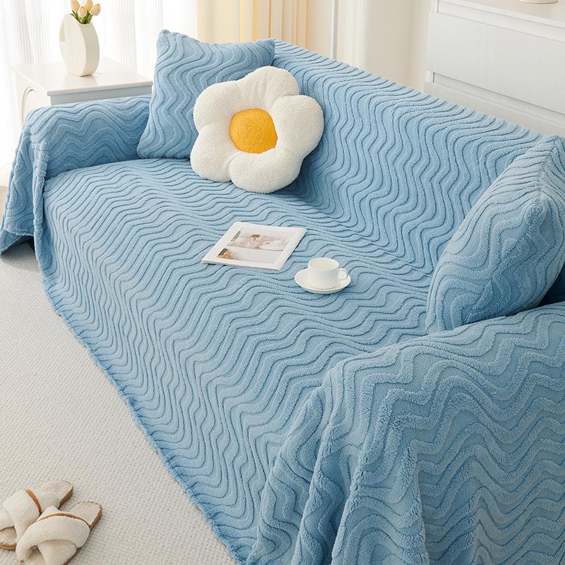 Ins Style Universal Sofa Cover Towel Four Seasons Universal Sofa Cushion Jacquard Velvet Winter Thickened Cushion Sofa Cover