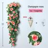 Decorazione con Rampicante di Rose da Appendere a Parete per Interni - Cesto di Fiori Artificiali per Soggiorno