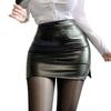 Módní sexy kožené sukně nadměrné velikosti kožené sukně ženy ležérní nošení s vysokým pasem pracovní kancelářské minišaty krátká sukně pro ženy
