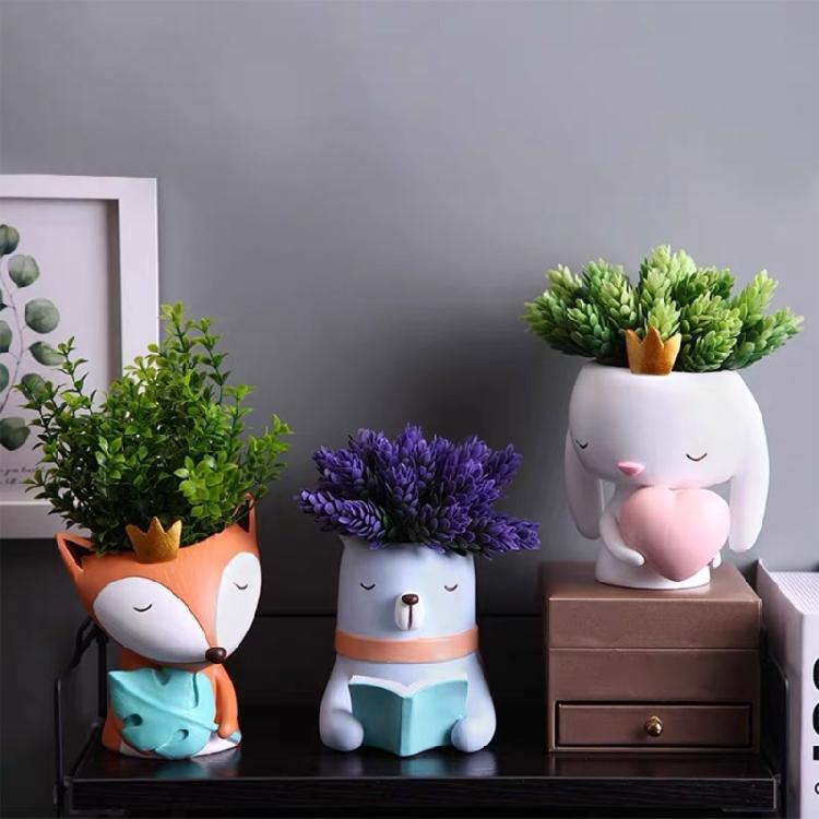 Bear Rabbit Foxes Flowerpot Storage Mold Trinket Holder Tool DIY Home Decor Mold