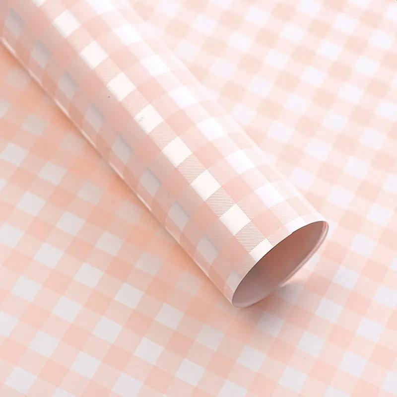58*58cm/40pcs Plaid Checkered Flower Gift Wrapping Paper Waterproof Craft Flower Packaging Paper Retro Bouquet Wrapping Paper
