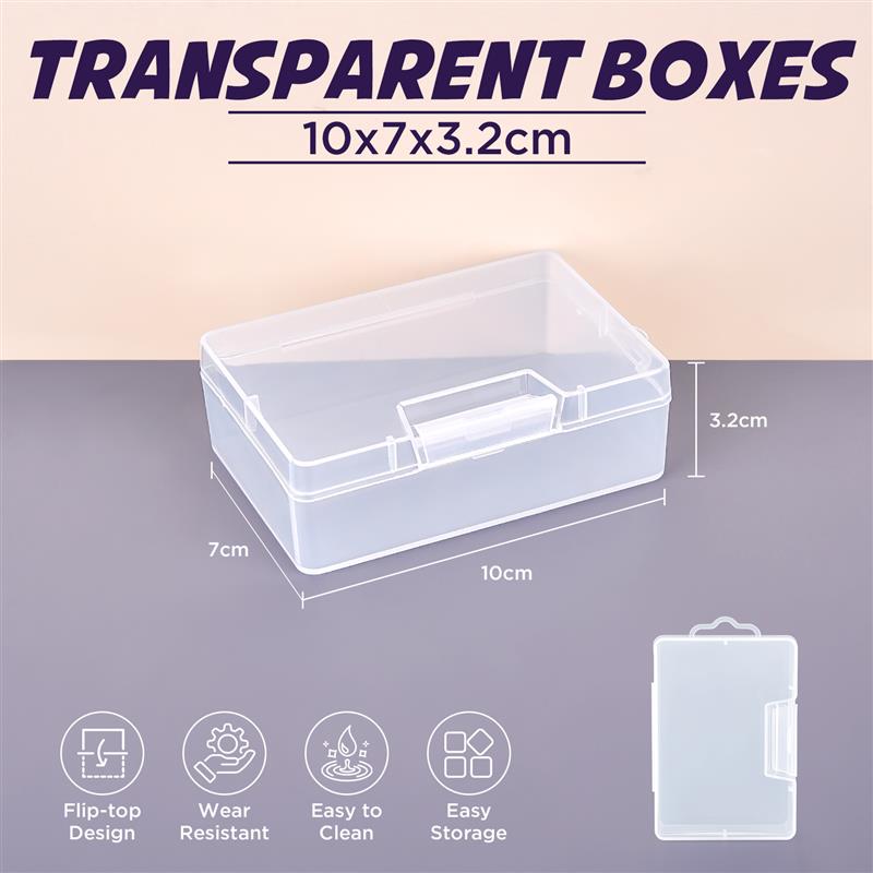 Transparent Storage Container Jewelry Box Clear Plastic Organizer Box Empty Earring Storage Organizer Display Case For Beads