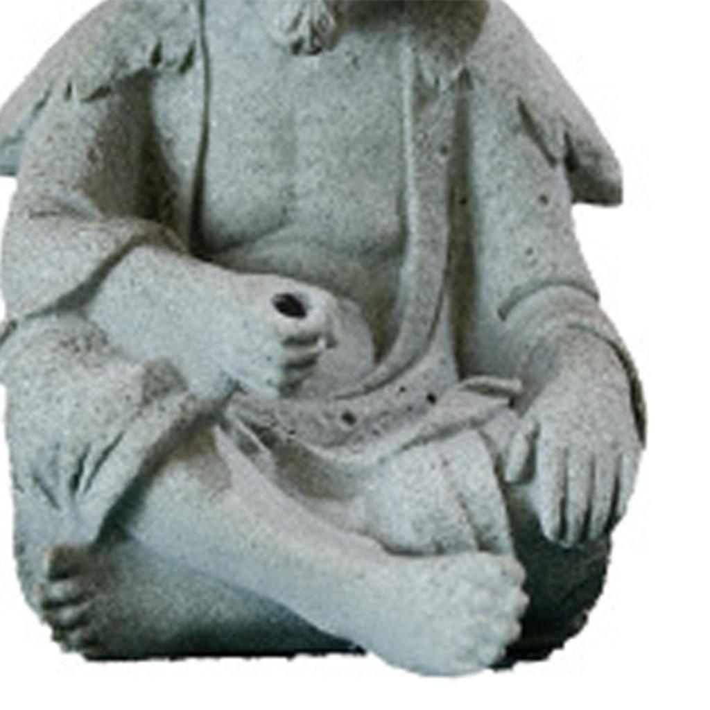 Fisherman Ornament Resin Unique Light Gray Old Man Fishing Statues for Rock Garden Ecological Fish Tank Micro Landscape