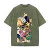 JoJo's Bizarre Adventure Johnny Gyro Diego Printed Tee Men Women Vintage Washed T-shirts Cotton Streetwear Short Sleeve Clothing