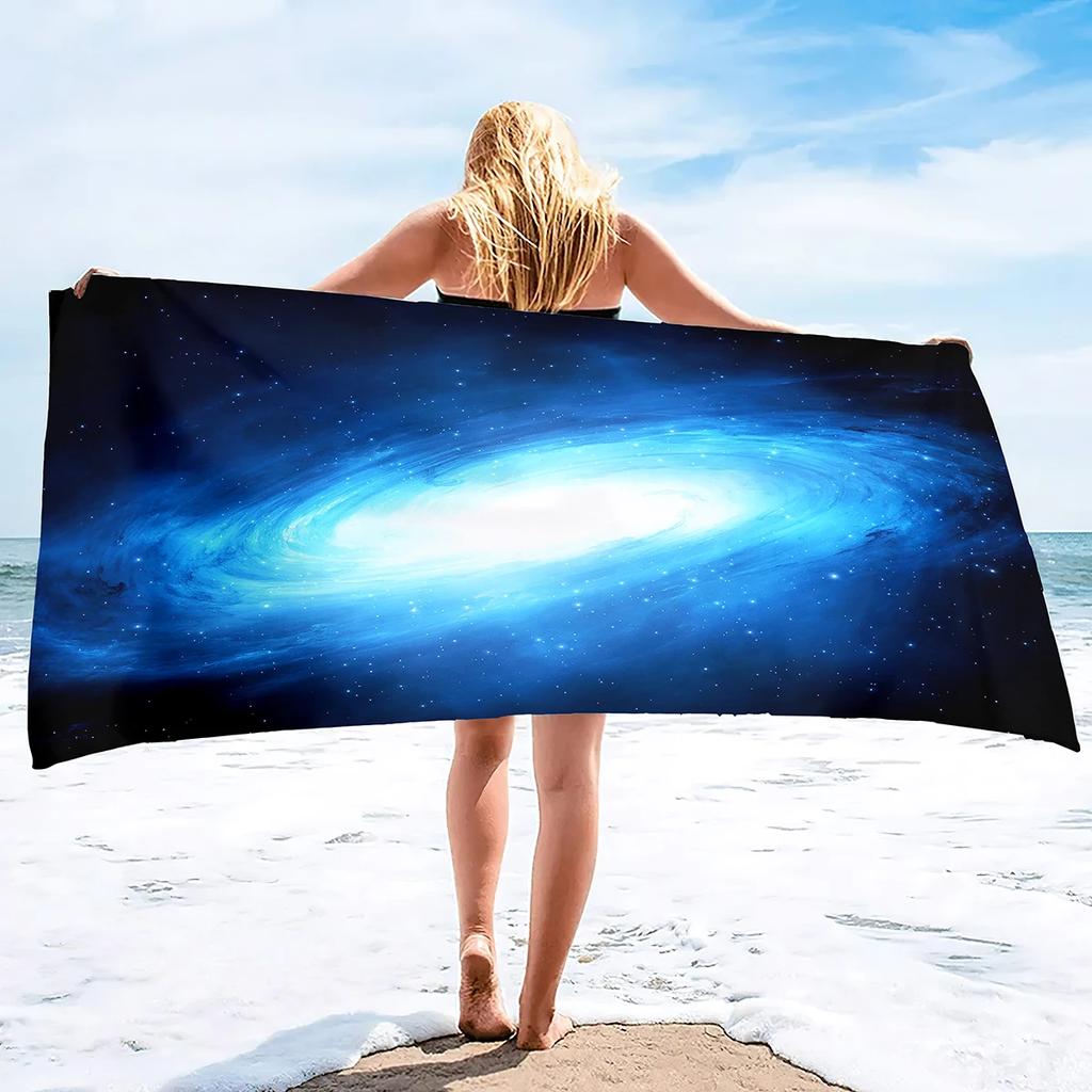 Schönes Weltraum-Galaxie-Nebel-Sterne Strandtuch Mikrofaser Pooltuch Saugfähig Schnelltrocknend Strandtuch Sandfreie Decke für Kinder
