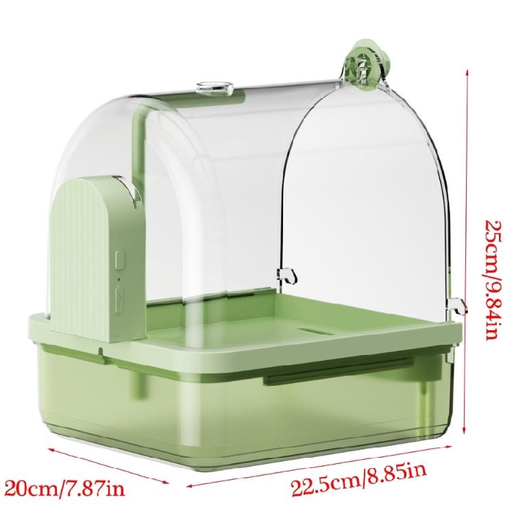 Hanging Bathtubs Shower Box Parrots Bathtubs Clear Automatic Visible Bath Shower for Small Birds Birdcage Decoration