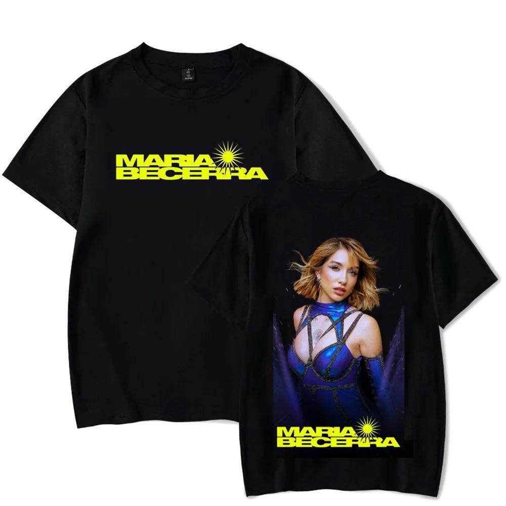 

Maria Becerra Tour 2025 Merch Tshirt Vintage Oversized Summer Fashion Trend Short Sleeved Top 4XL