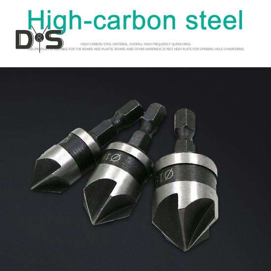 3Pcs Five Edge Chamfering Cutter Chamfering Tool Stainless Steel Single Edge 90 Degree Reaming Drill Taper Screw Countersunk Hole Cutter Deburring