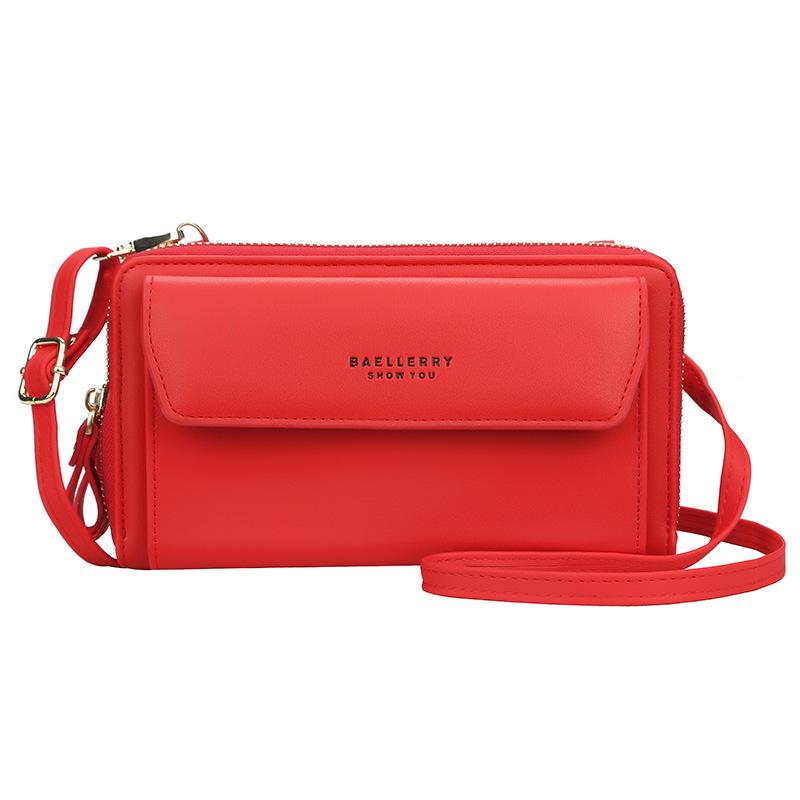 Borsa a tracolla mini da donna con doppia cerniera stile coreano - Porta telefono cellulare e portafoglio quadrato piccolo di alta gamma