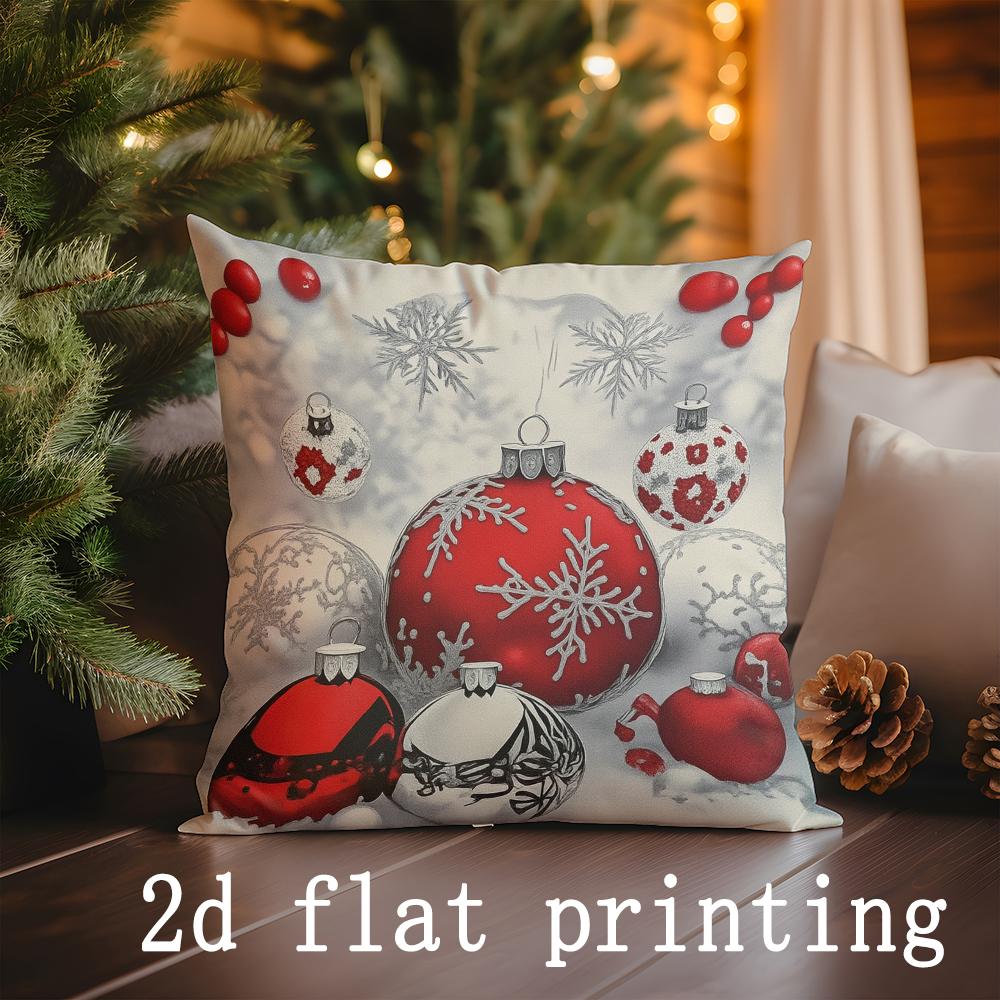 Home Decor Christmas-themed Gnome & Snowman Pillow Covers Pattern Cushion Cover Suitable for Sofa Bedroom Car Pillow Cover