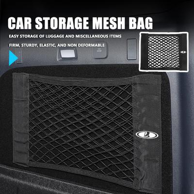 Car Trunk Storage Storage Mesh Storage Elastic Strap Organizer Interior Accessories For Lada Largus Priora Vesta Niva Samara