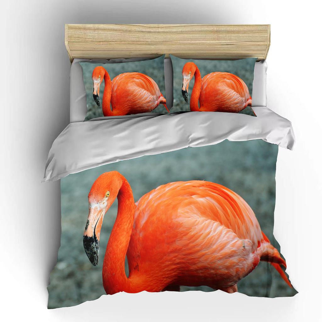 Flamingo cartoon cute bear kawaii Christmas gift king size double bed bedding set microfiber or polyester duvet cover set