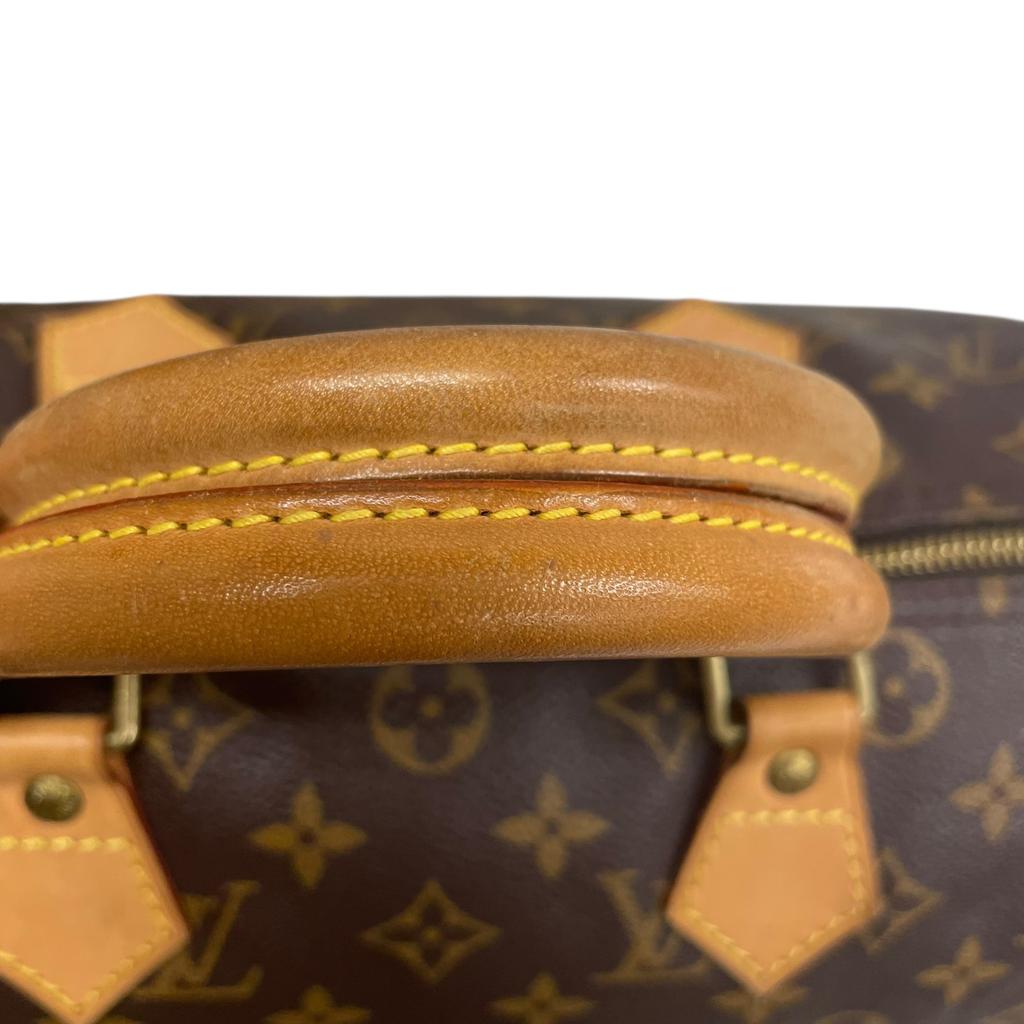 Used Louis Vuitton Monogram Speedy 30 M41526 Boston Bag Brown Authentic 1217