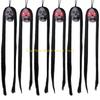 92MF Halloween Yard Decoration Flashing Eye Terrifying Long Hair Skull Party Props