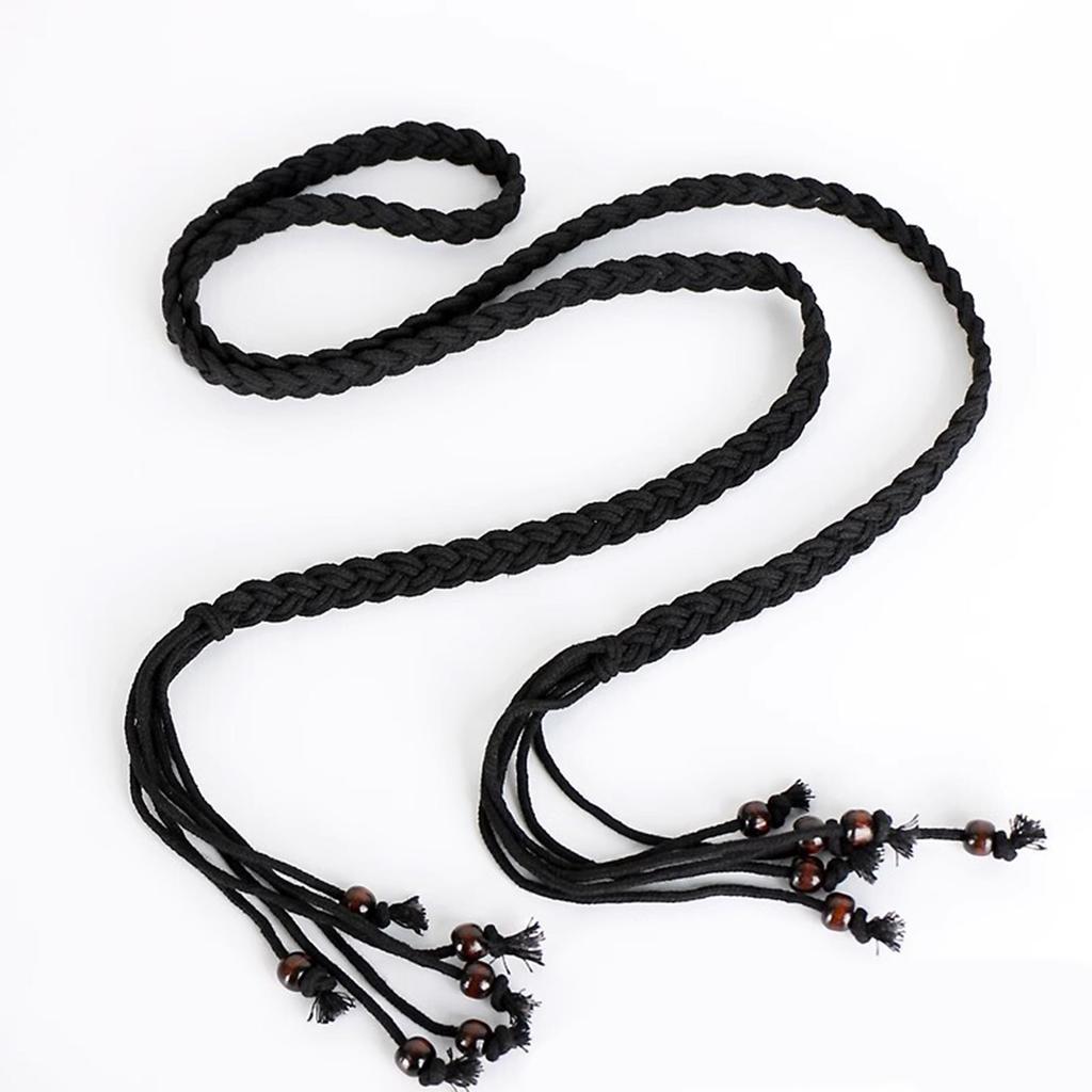 Elegant Crochet Rope Belt Cotton Braided Waistband Knotted Waist Rope For Various Occasion Women Everyday Wear Decors