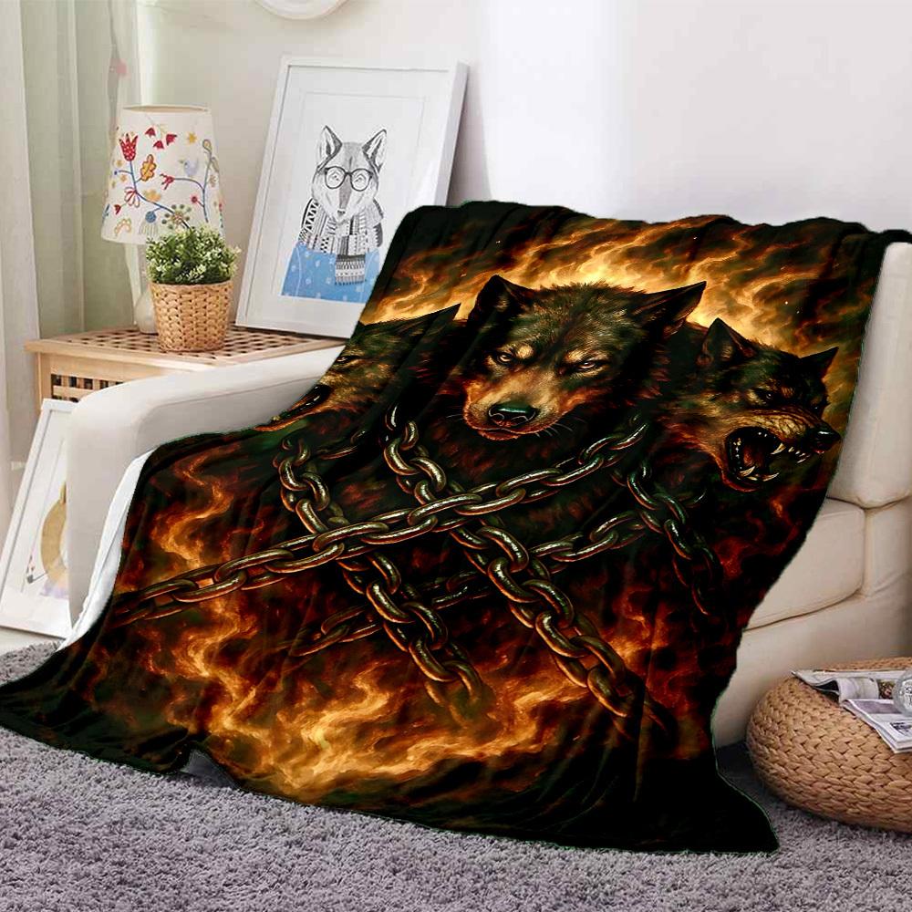 1pc Wolf Chains Blanket Lightweight Blanket Throw Blanket For Sofa, Bed, Travel, Camping, Livingroom, Office yy251010063